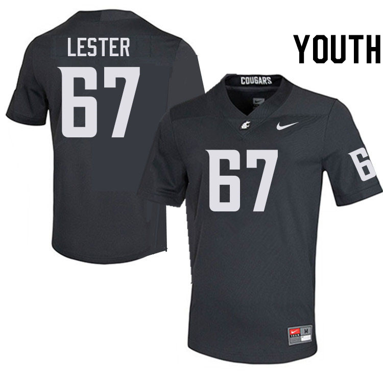 Youth #67 Jonny Lester Washington State Cougars College Football Jerseys Stitched-Charcoal